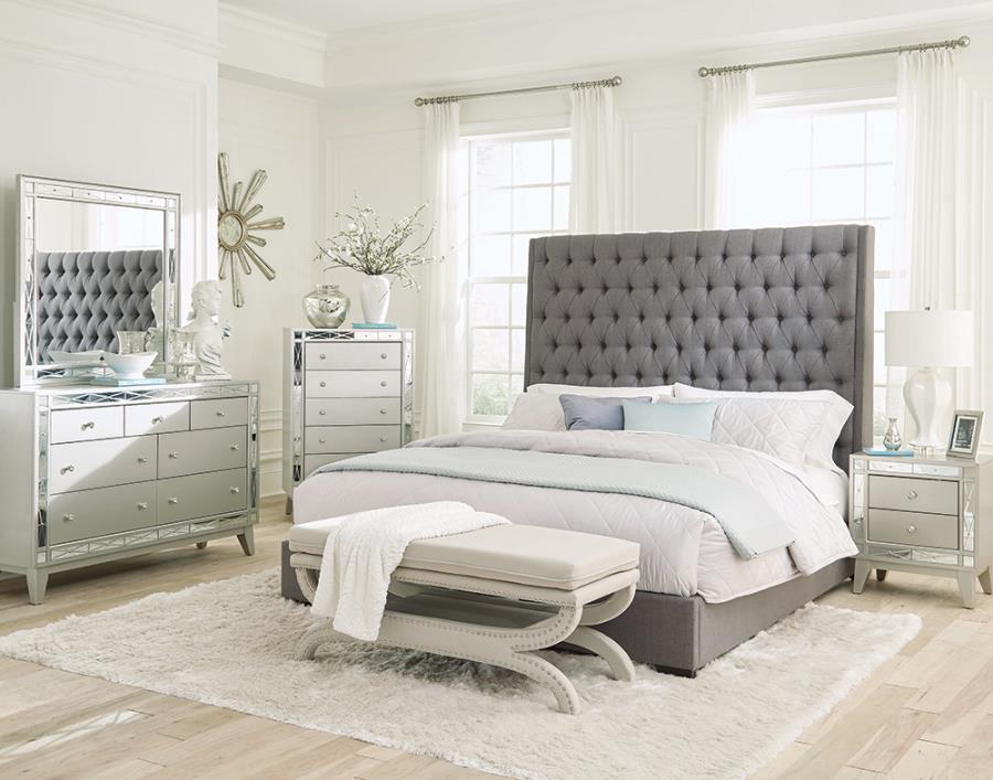 Camille 4-piece Eastern King Bedroom Set Grey and Metallic Mercury –  Promotion Furniture Warehouse