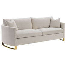 Load image into Gallery viewer, Corliss Upholstered Curved Track Arm Sofa Beige
