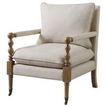 Load image into Gallery viewer, Dempsy Upholstered Accent Chair with Casters Beige
