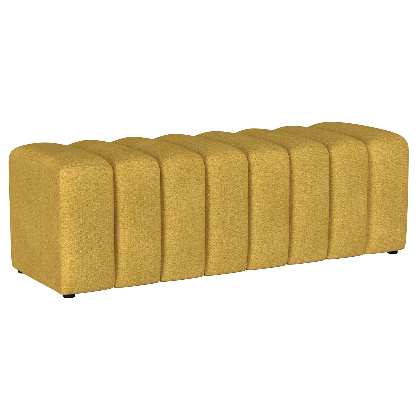 Summer Mustard Yellow Tufted Accent Bench